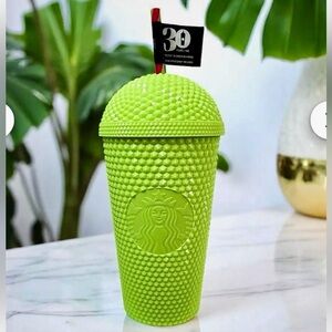 Starbucks Neon Green Studded Cold Cup Tumbler 16oz. Limited Edition
